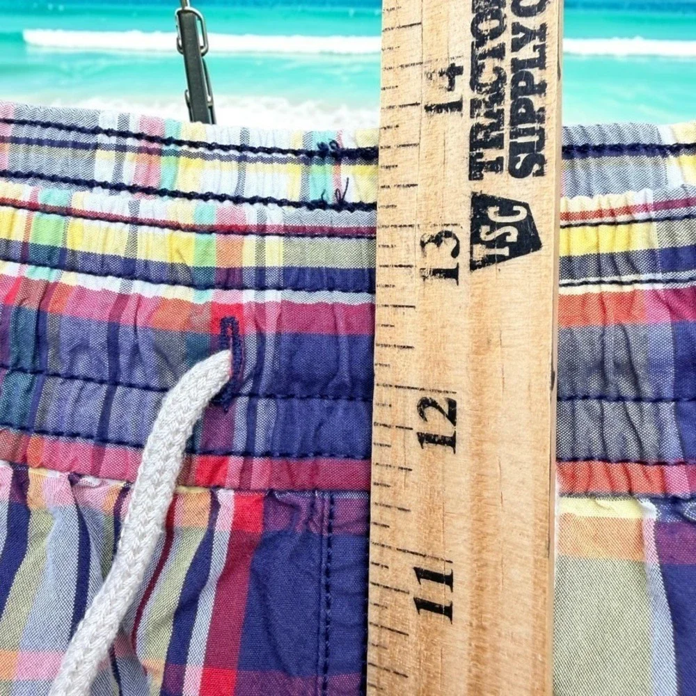Vintage Polo Ralph Lauren Swim Trunks Men XL Madras Plaid Lined‎ Mesh Shorts 90s